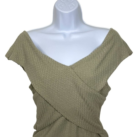 Promesa Tan Thermal Knit Off Shoulder Body Suit NWT Size L - Picture 1 of 7
